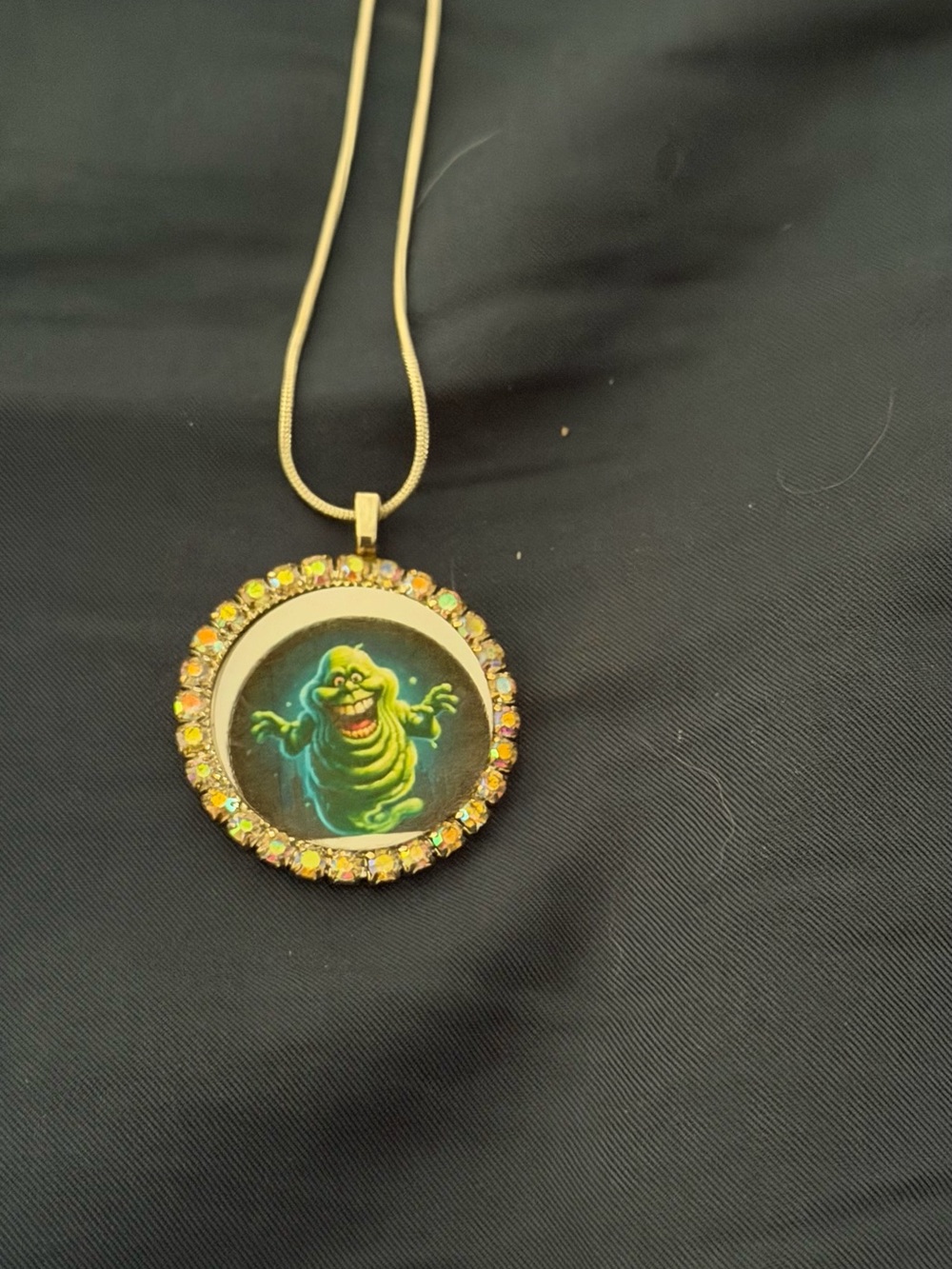 Glitter Round Slimer Pendant Necklace - Unbranded